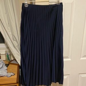 J. Crew Gwyneth Navy A-Line Pleated Skirt